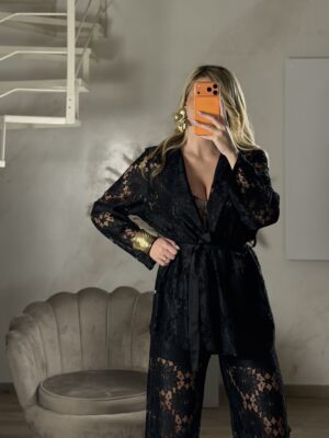 Satin Pizzo Black