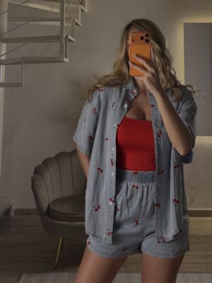 Cherry Denim Set