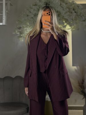 Tris Aperol Gessato Burgundy